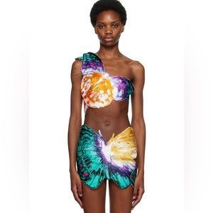 Masha Popova Multicolor Butterfly Bra and Skirt